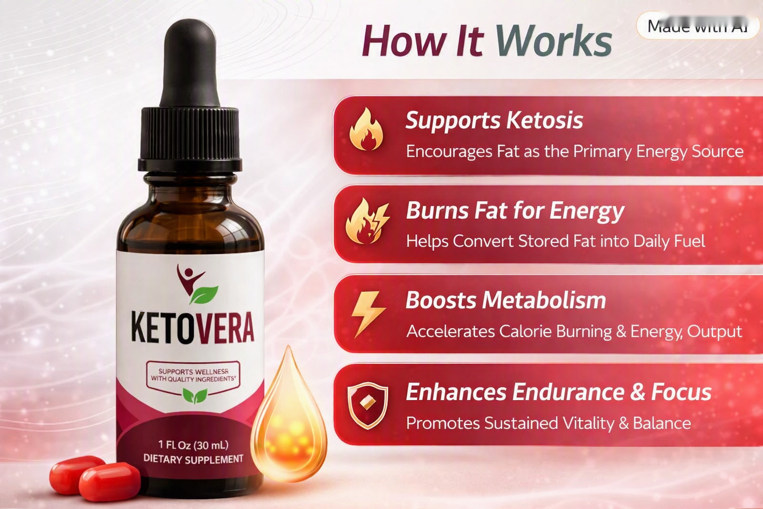 How Ketovera works — 4 metabolic pathways